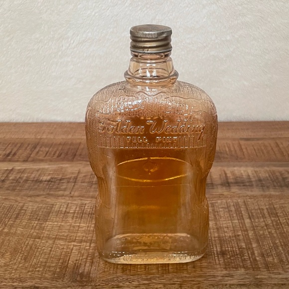 Antique Golden Wedding Full Pint Empty Bottle - Picture 2 of 9